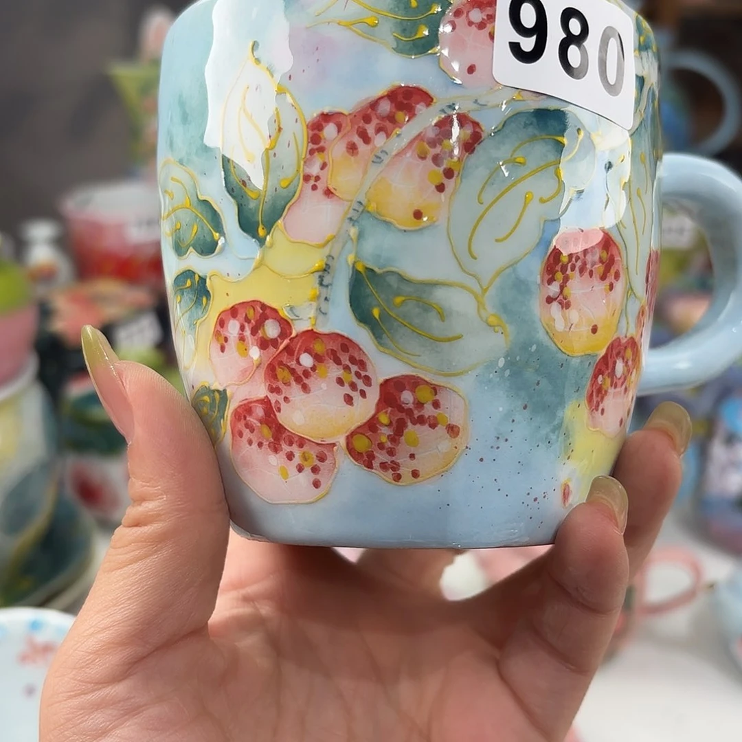 瓷片景德镇手绘高温釉下彩陶瓷茶具