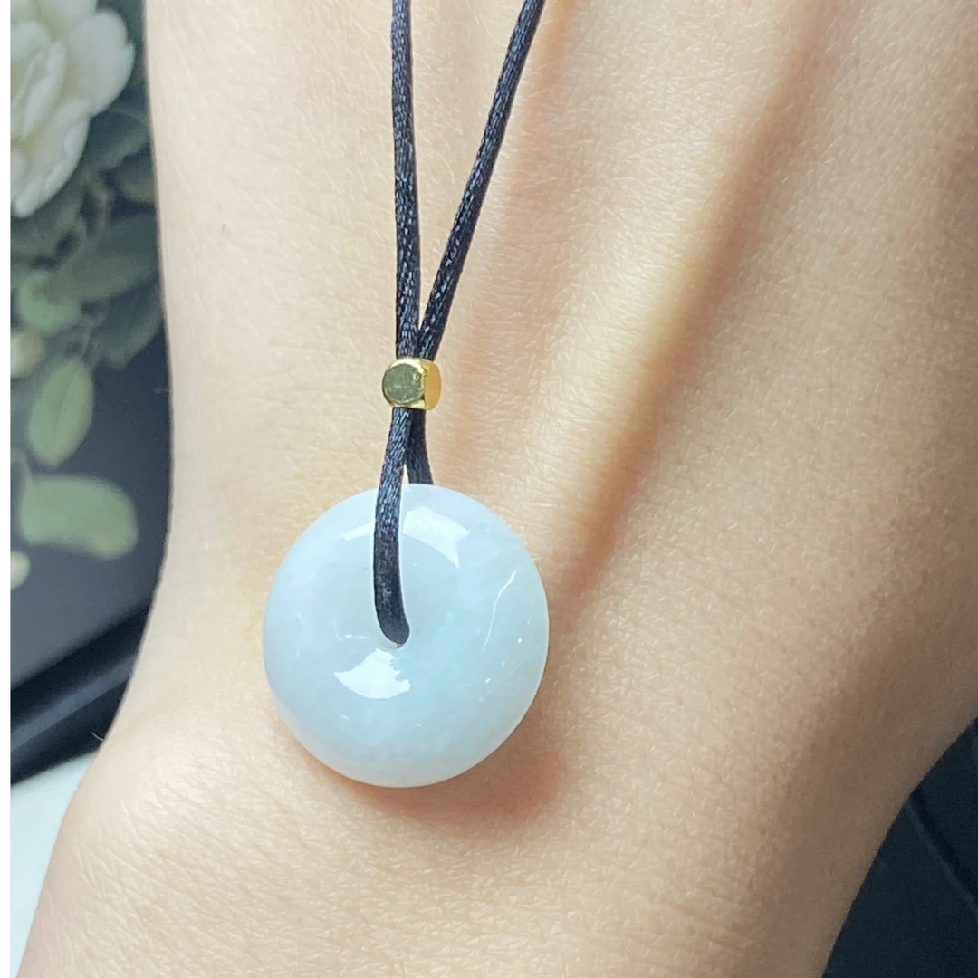 天然缅甸A货翡翠平安扣冰晴底色吊坠 多样性发货发其一