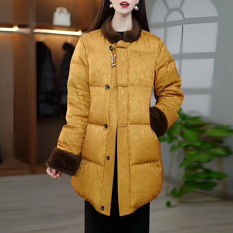 新中式优雅风复古气质棉服女2026冬季新款国风保暖时髦设计感外套