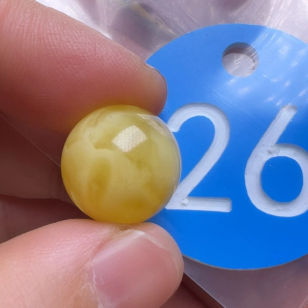 蜜蜡未镶嵌珠宝奇石14.5mm冰线