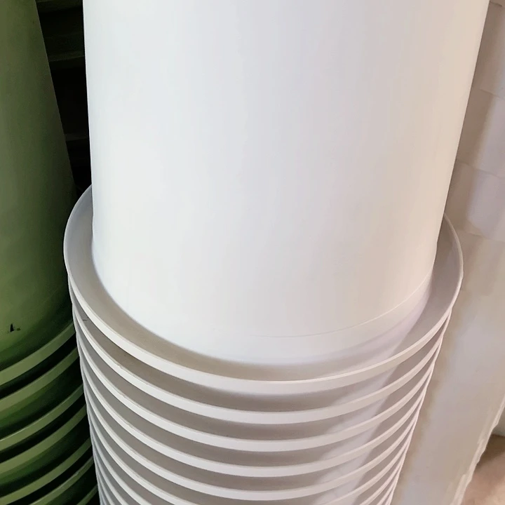 塑料瑕疵四季盆8#白色3个无托