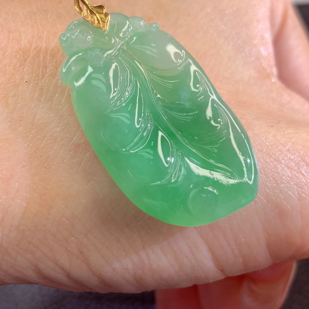 定制翡翠18K金镶嵌翡翠