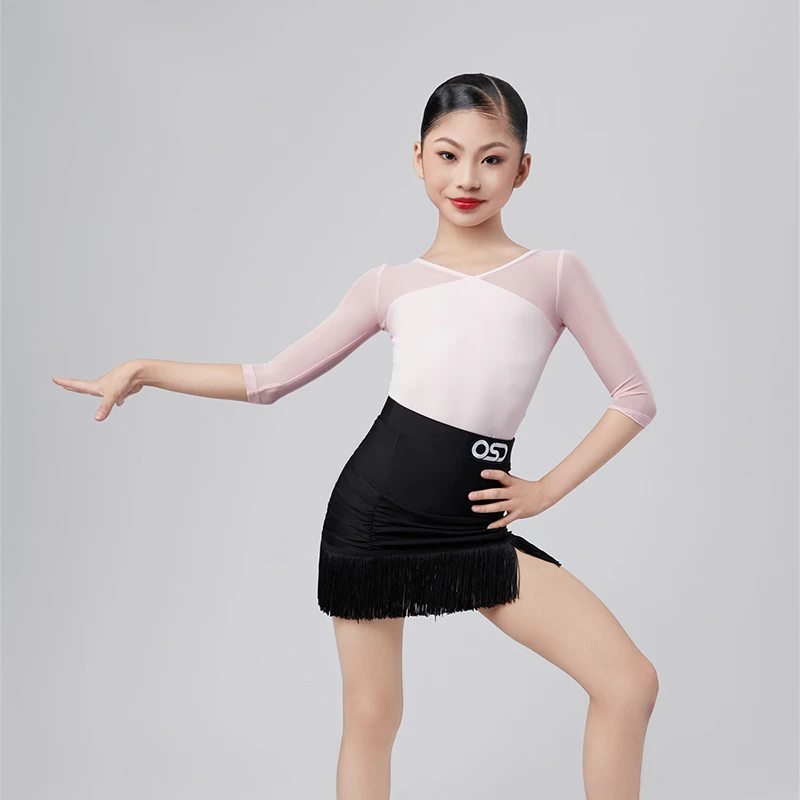 OSD舞服林意涵同款女童拉丁舞服装练习服拉丁舞服分体式4053