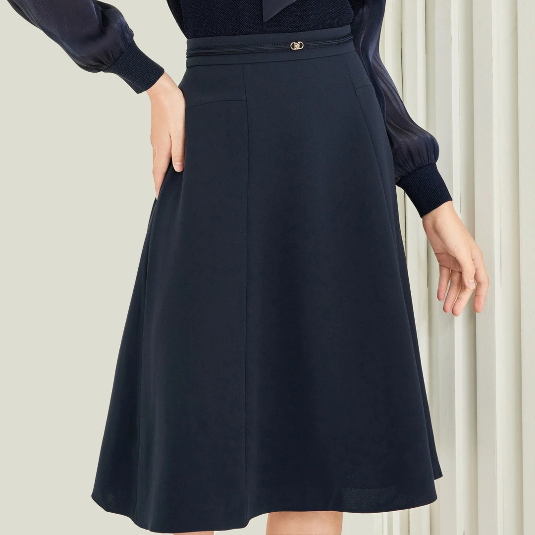 【安雅专属】小黑裙简约纯色修身半身裙女通勤中长裙NW01699Q7