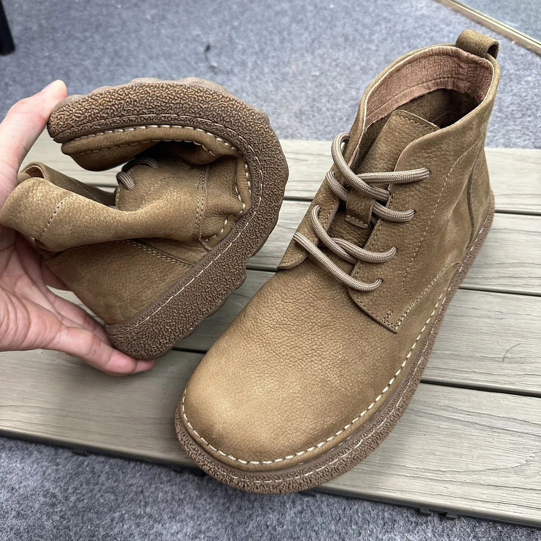 ICCLEK2025秋冬季新款马丁靴休闲男女同款工装复古软皮百搭高帮靴