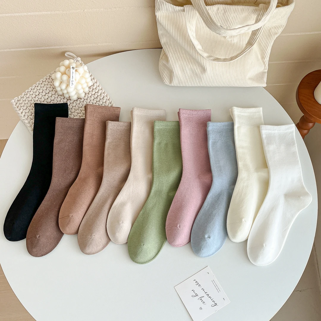 新款女士多巴胺复古舒适堆堆袜W8051