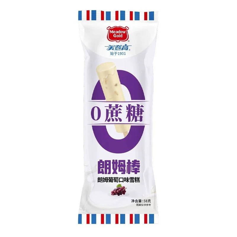 美登高 0蔗糖朗姆棒朗姆葡萄口味雪糕 58g/袋