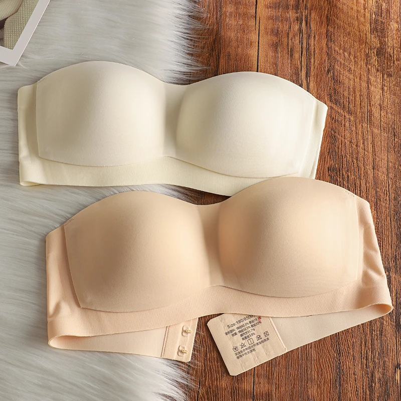 无肩带防滑抹胸内衣女小胸聚拢薄款收副乳无痕防走光防掉文胸罩