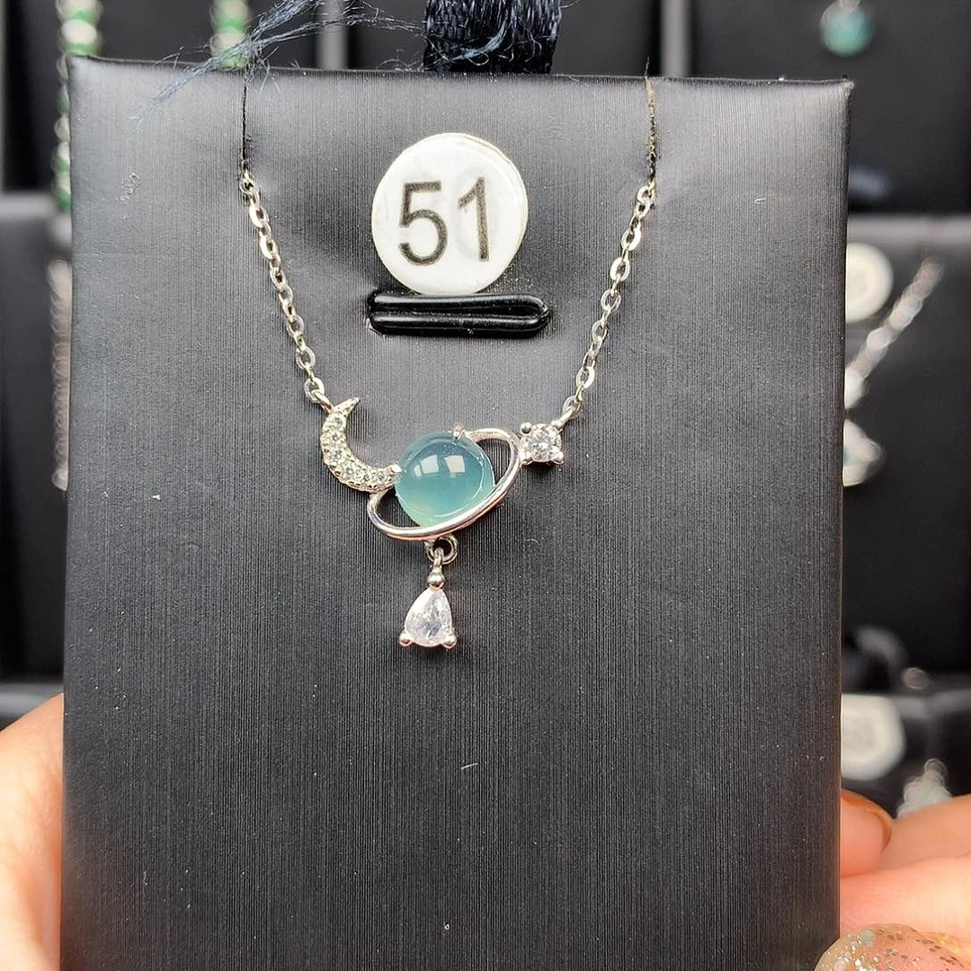 翡翠银S925镶嵌颈饰