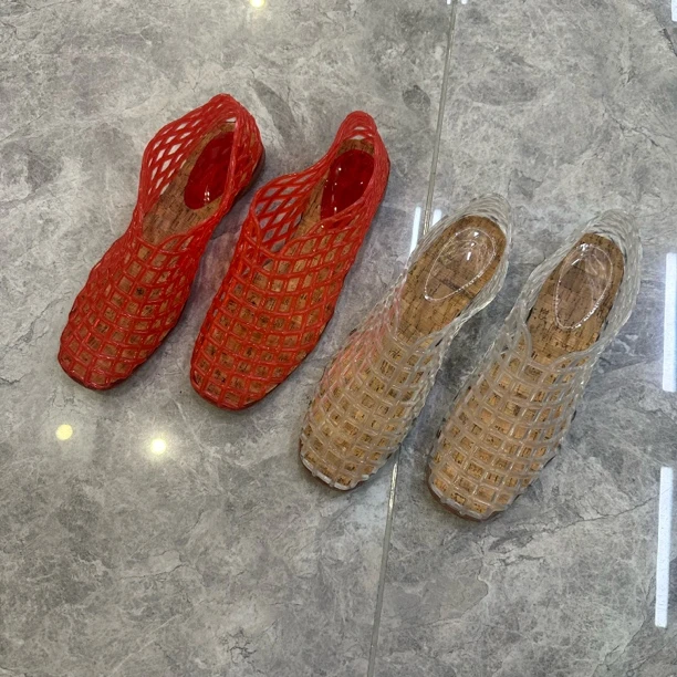 夏季一脚蹬平跟镂空外穿休闲罗马鞋半拖时装凉鞋凉拖鞋果冻鞋