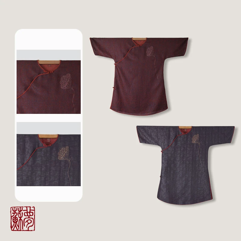 蘇夢【玉莲生】多色新中式女士圆领斜襟半大褂实穿百搭01031537