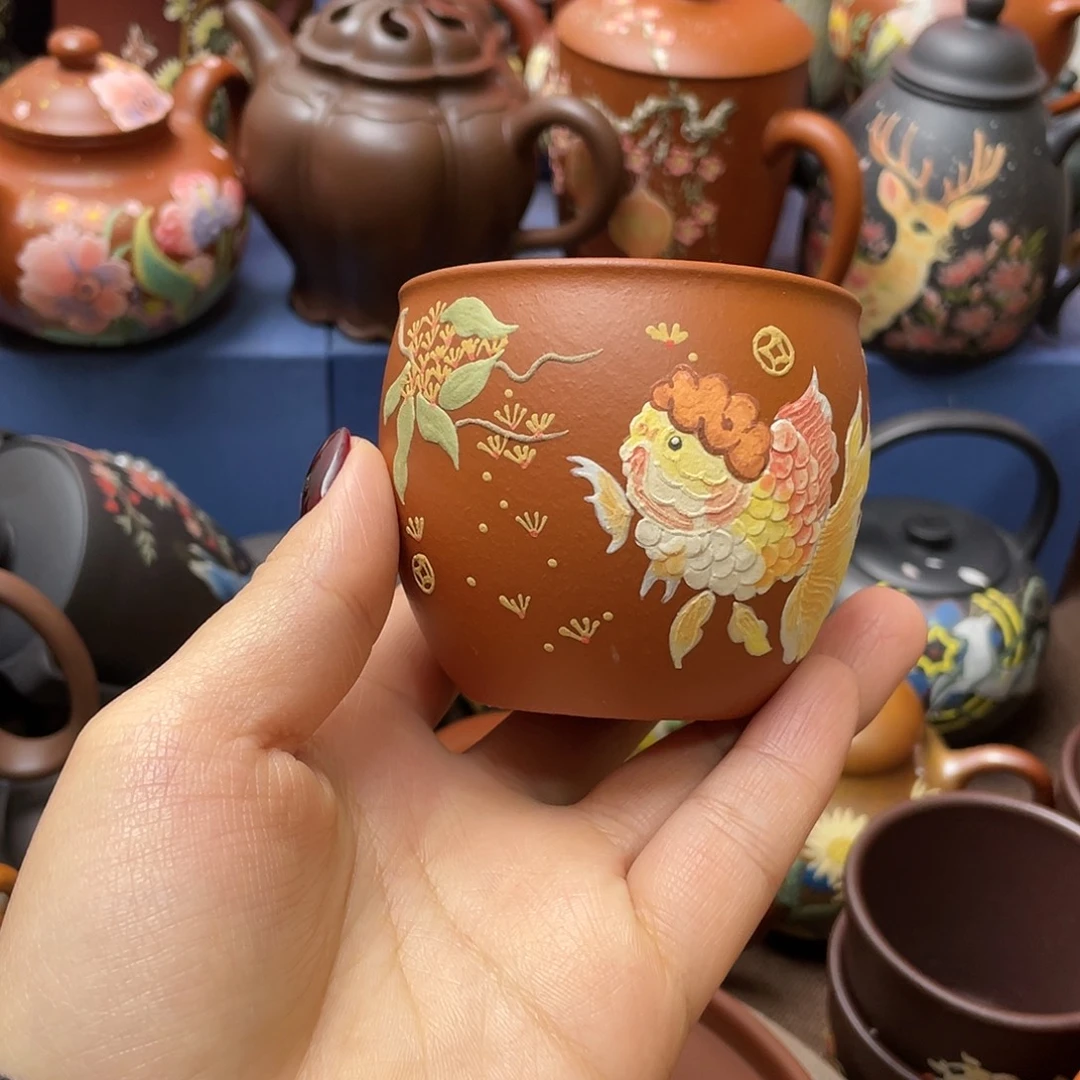 茶杯红泥紫砂主人杯150cc