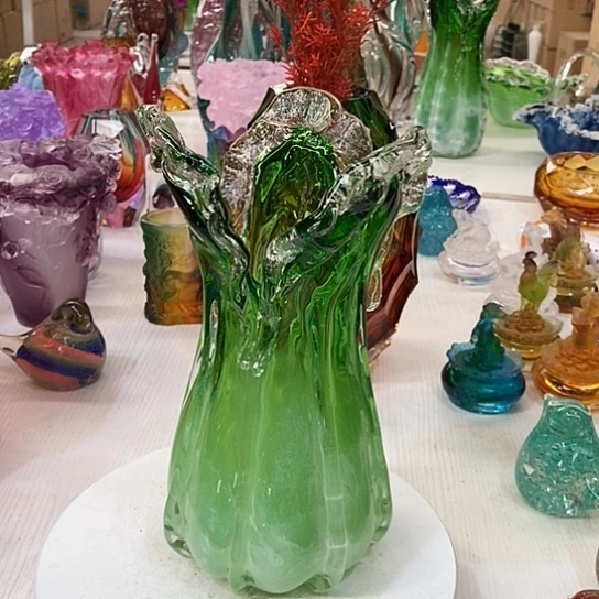 琉璃花瓶高27厘米口径10厘米