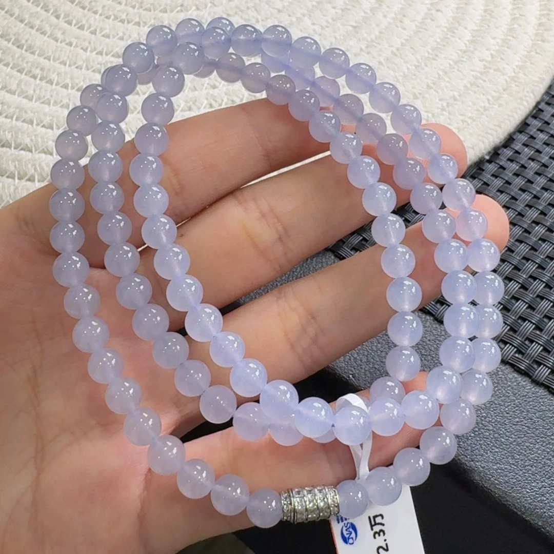 翡翠手链未镶嵌高冰粉紫项链卡6 仙！新款！