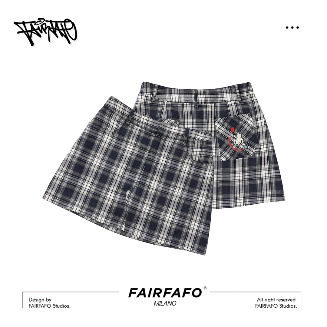 【格纹刺绣半裙】ZY5KB0710