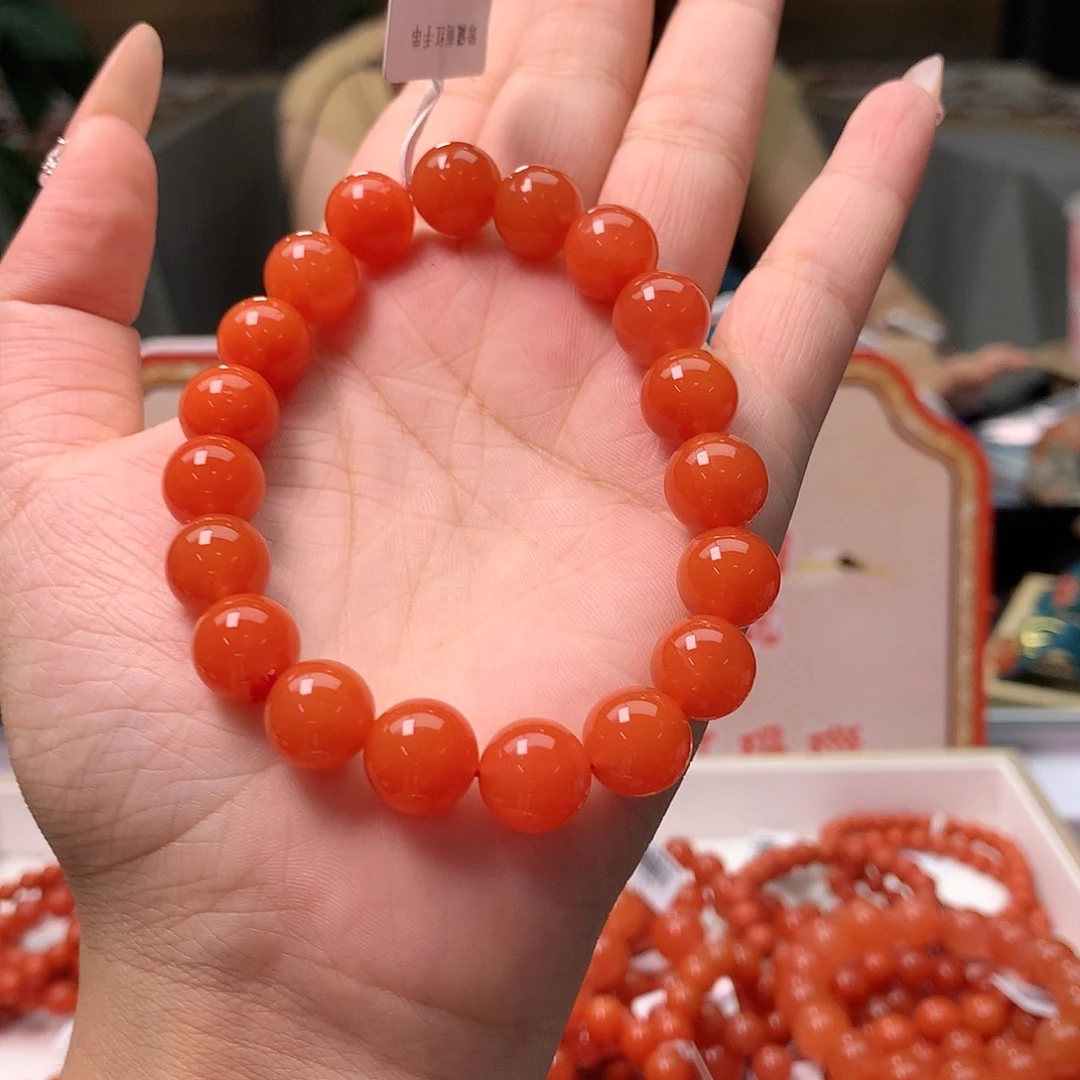 【闪购商品】南红玛瑙Q冷水河单圈手串10mm未镶嵌