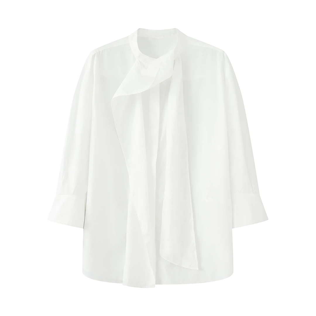 艾*家商场同款2025新款早秋极简法式衬衫上衣女3015