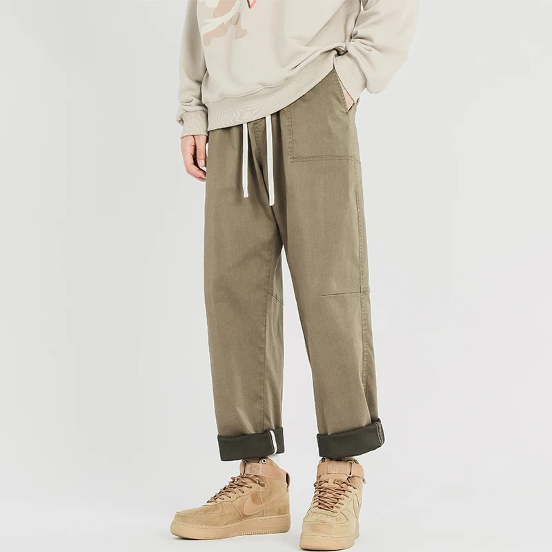 潮牌工装裤男2025秋季新款日系直筒修身宽松休闲百搭阔腿休闲长裤