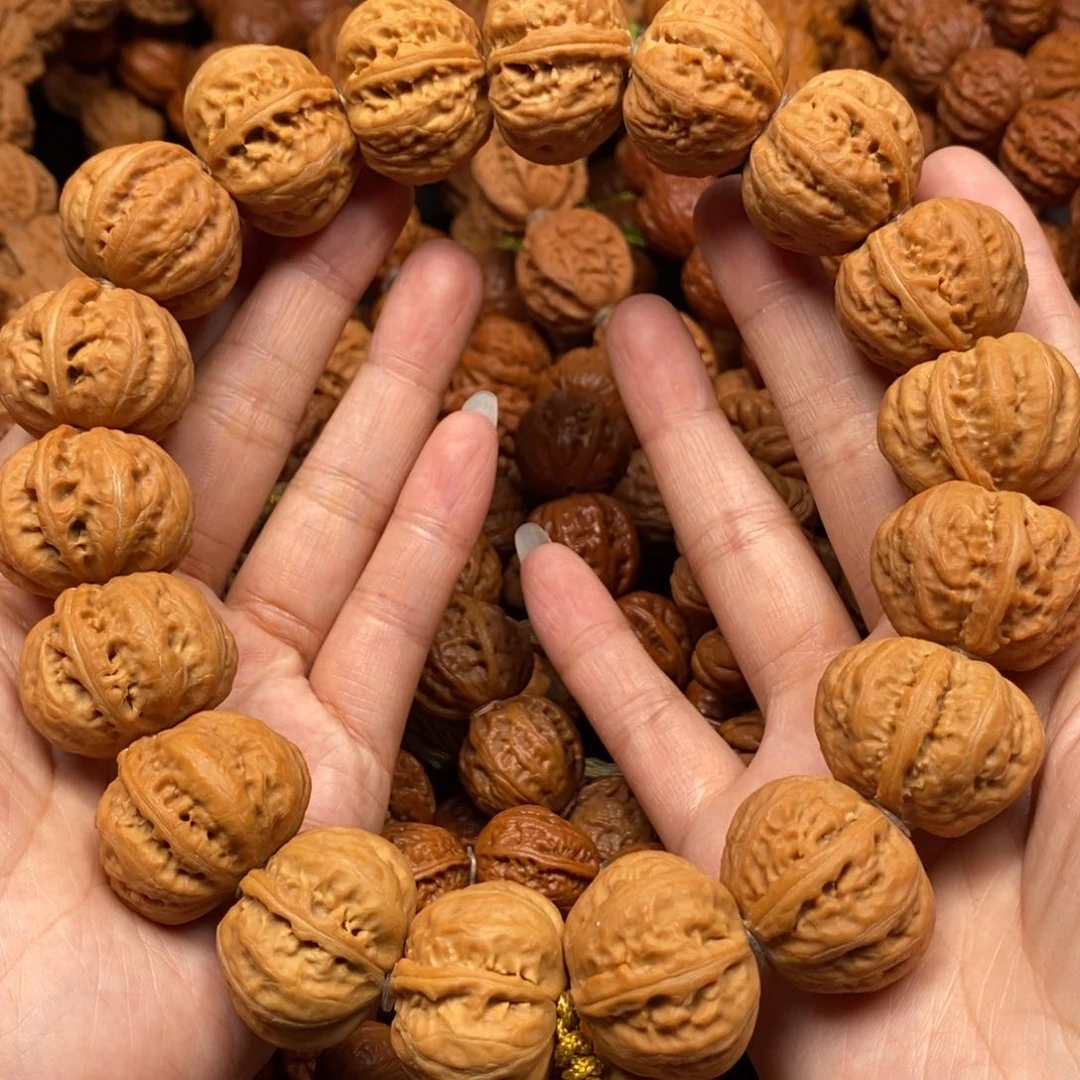 桃核手串莱*粗筋八棱磨盘