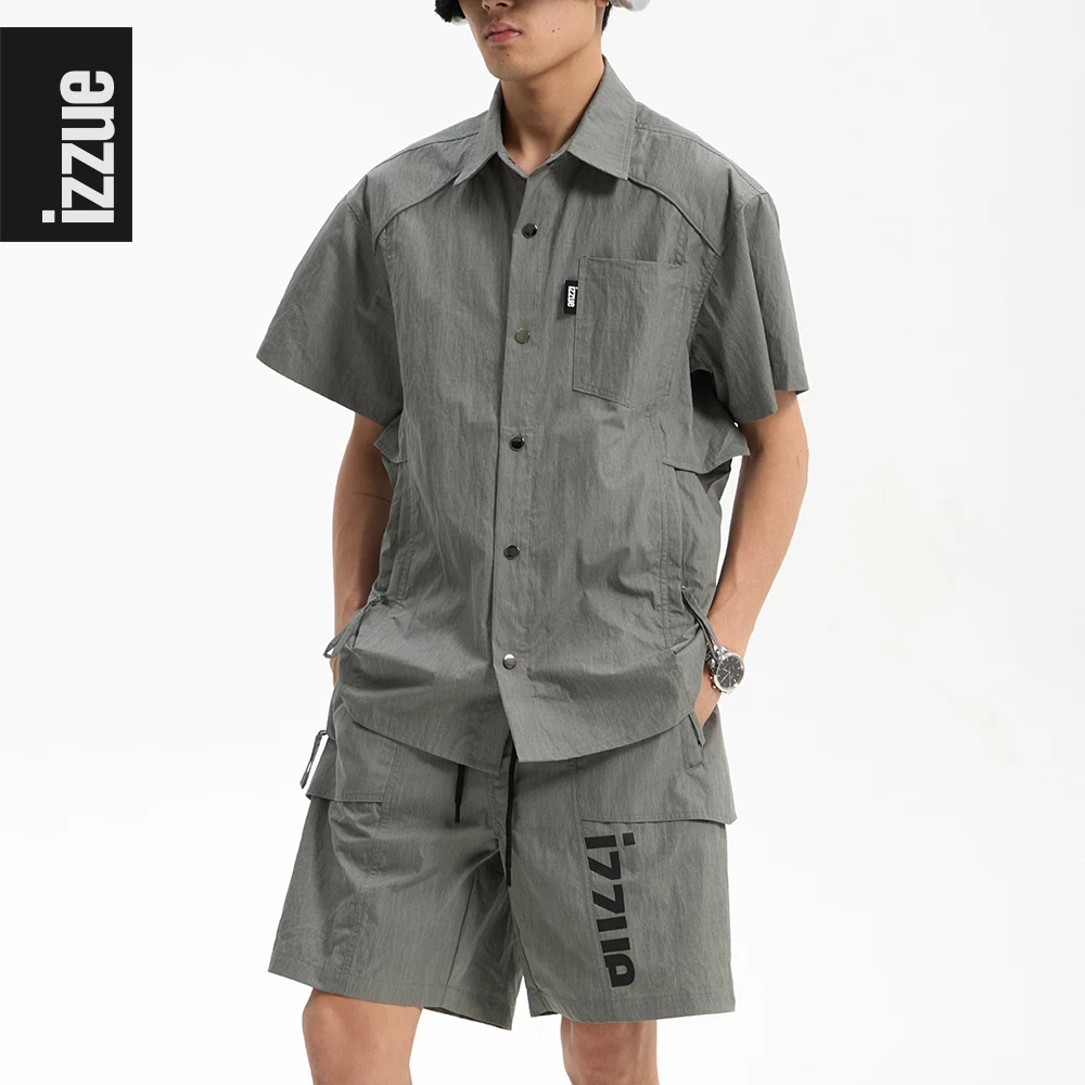 i.tizzue【设计师线】夏季新款宽松套装男女T恤百搭潮流短裤裤子