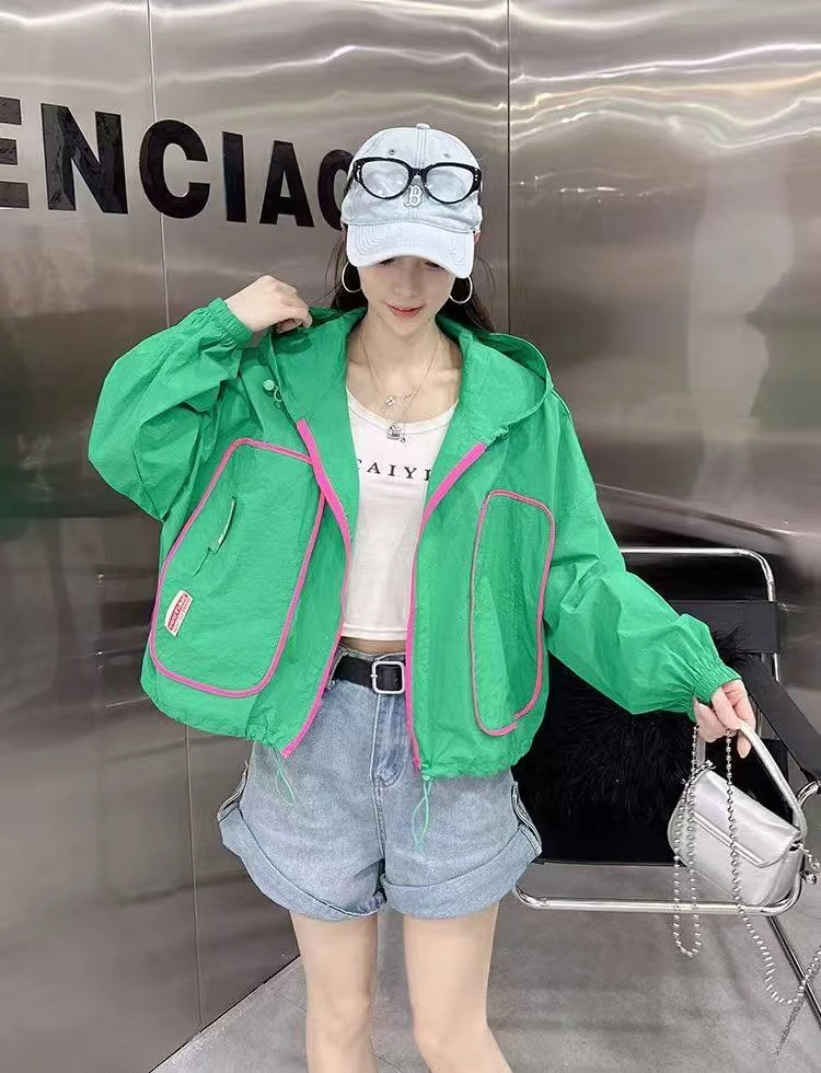 11857时尚休闲带帽防晒衣