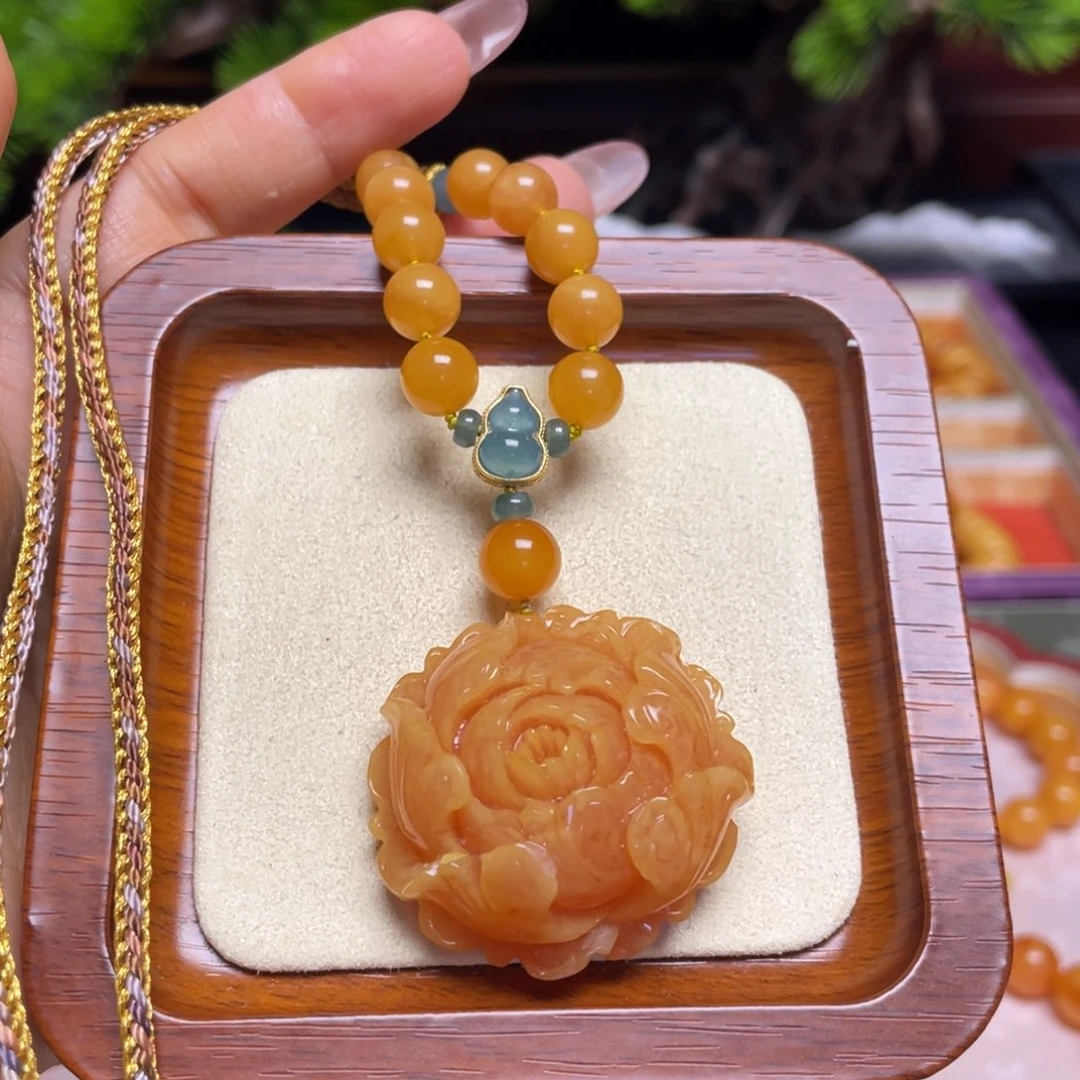 未镶嵌颈饰蜜蜡项链