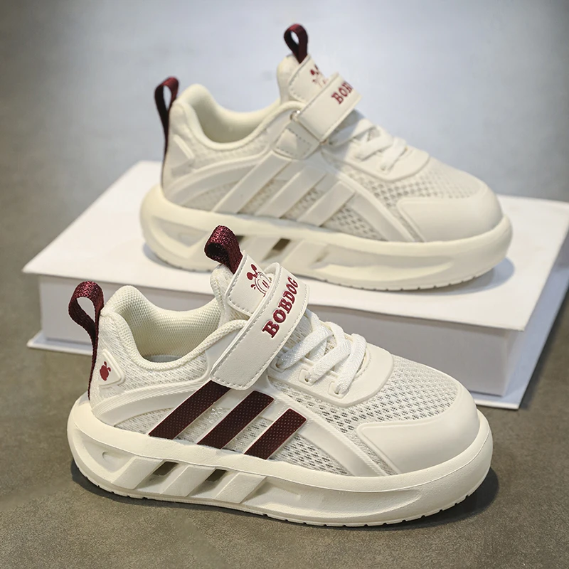 巴布豆童鞋男童运动鞋夏季新款网面透气小学生跑步轻便女孩儿童鞋