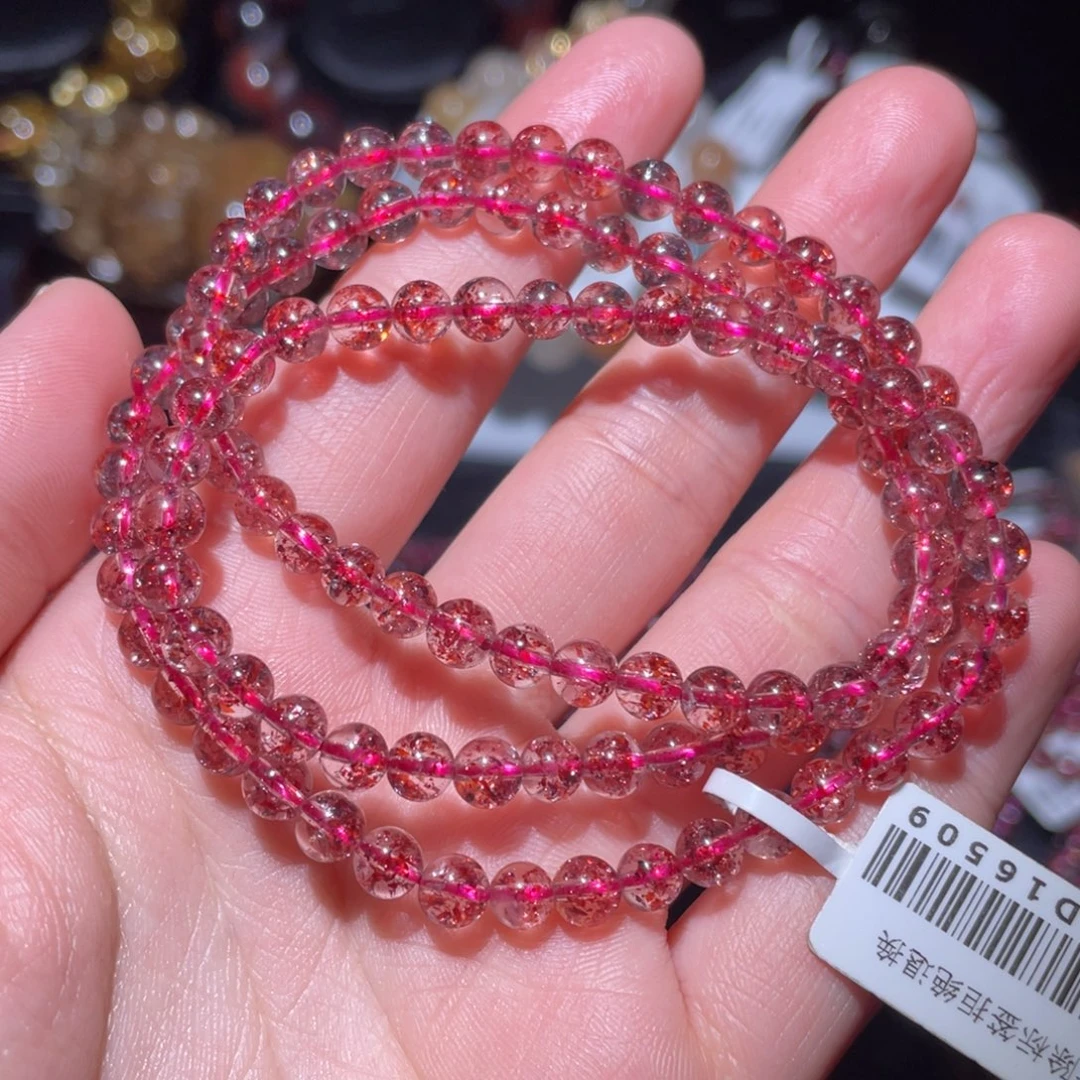 未镶嵌水晶手链5mm金草莓手链多圈