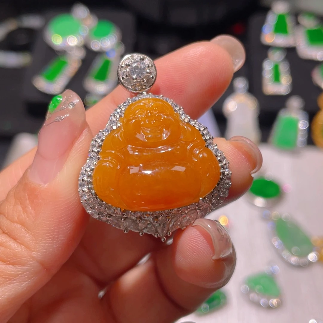 翡翠颈饰银S925镶嵌中****司精品