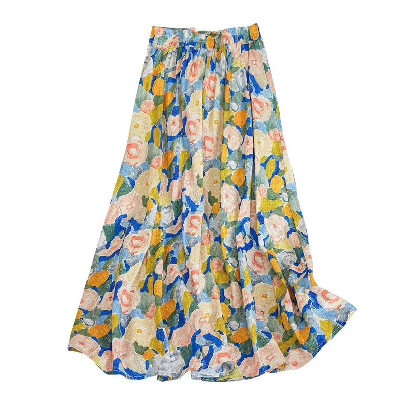 【诗语专属】DK4215011松紧腰半身裙女装半身裙风夏季碎花