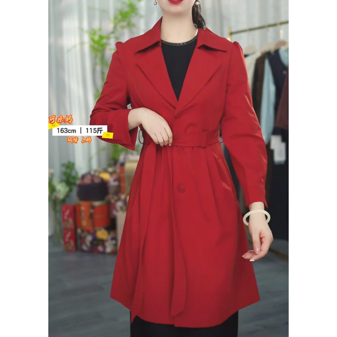 5186新款时尚气质通勤百搭显瘦中长款风衣外套