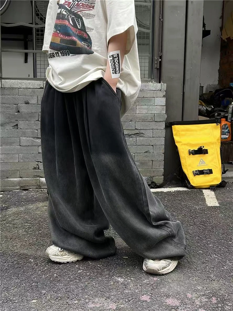 莱赛尔天丝牛仔裤防蚊裤薄款直筒渐变百搭潮流韩版港风水洗86019