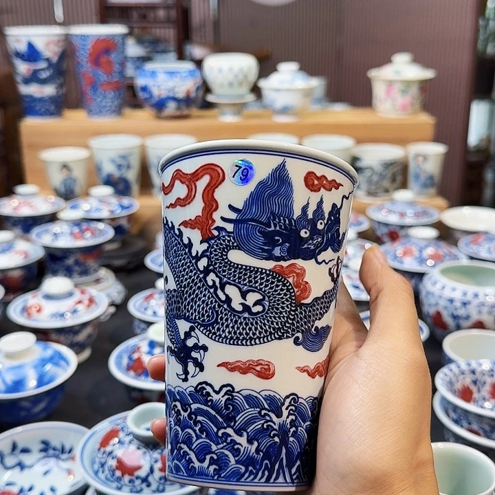 微瑕冰桶杯原矿手绘