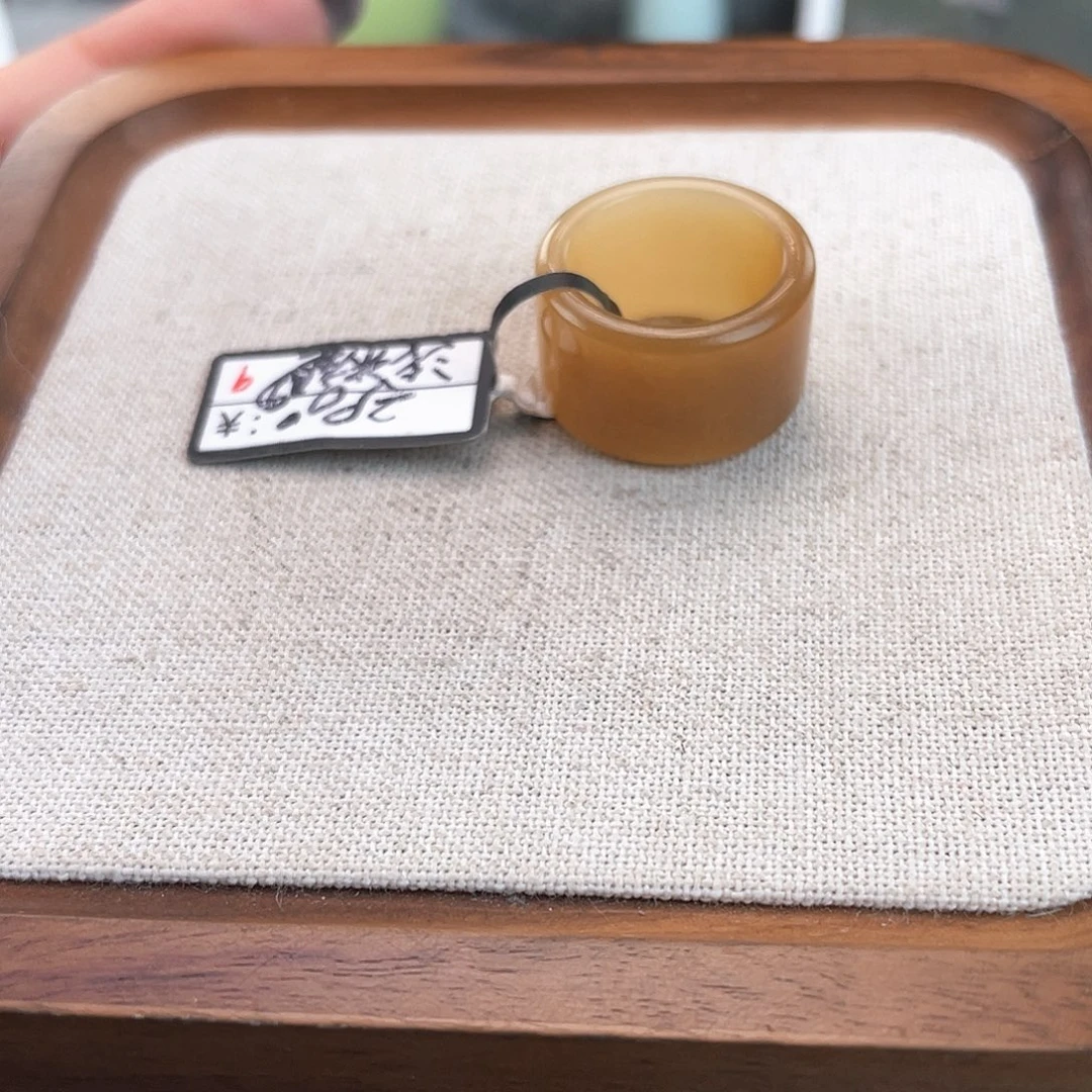 和田玉未镶嵌戒指U38糖花直切16.1不退换