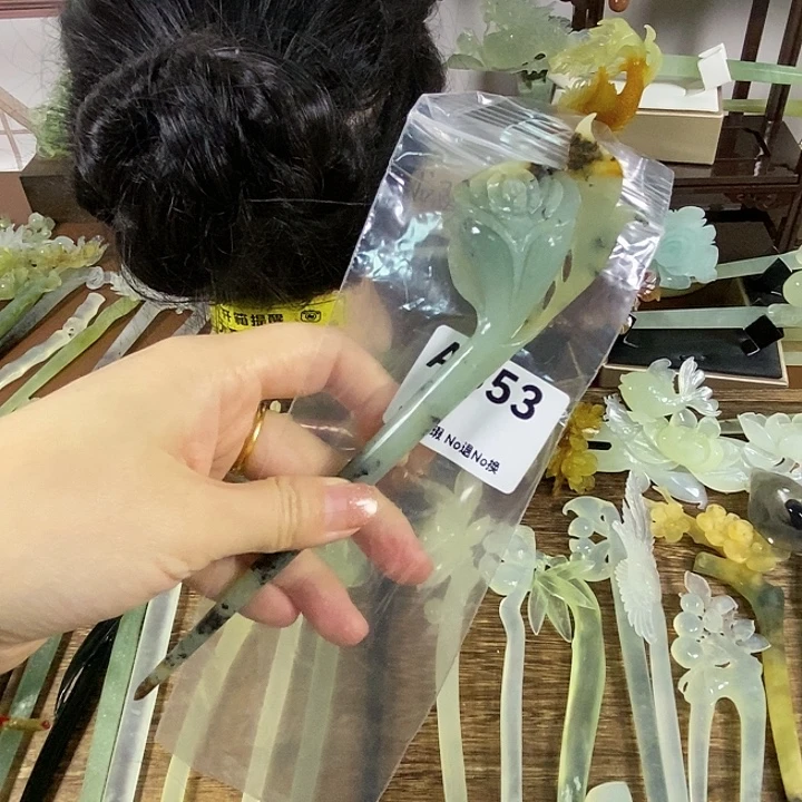 蛇纹石玉未镶嵌发饰