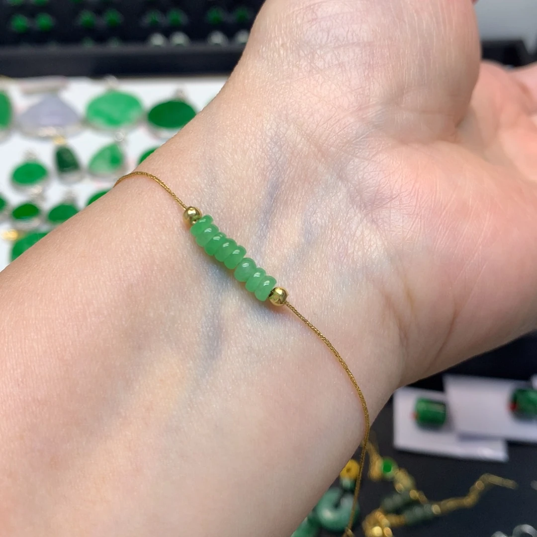 X***a翡翠18K金镶嵌手链