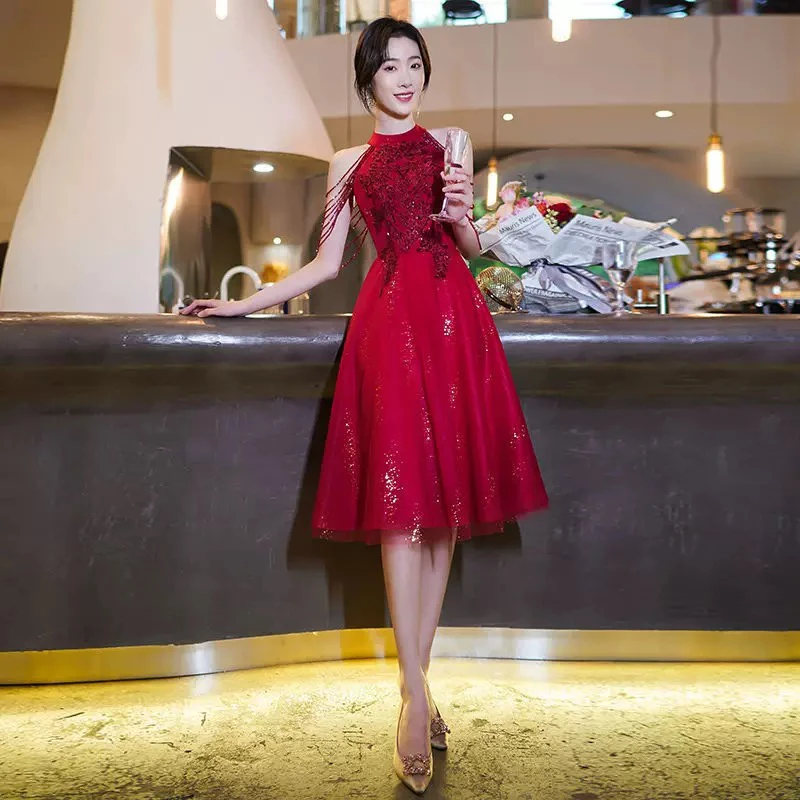 直播链接断码特价敬酒服新娘中长结婚订婚晚礼服宴会高贵气质回门