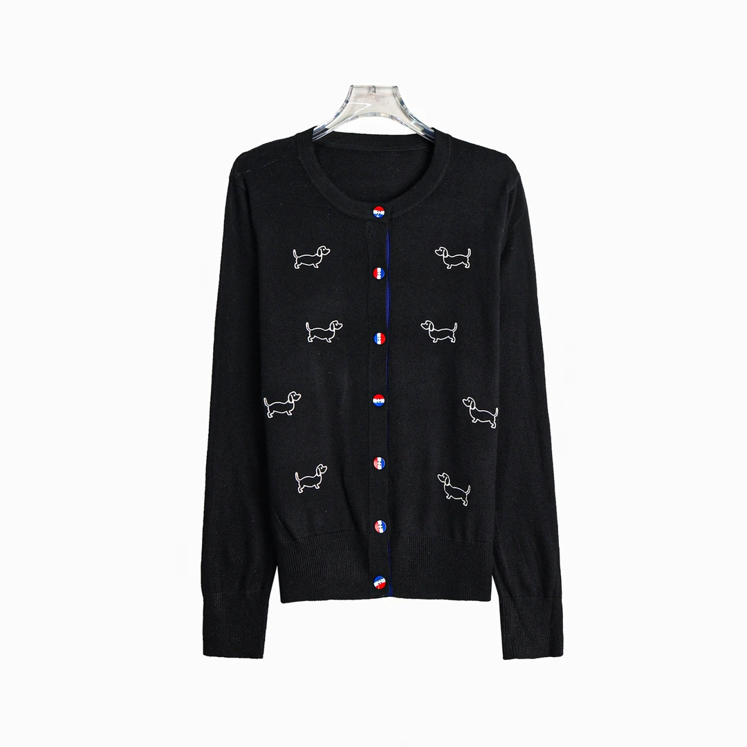 刺绣工艺软糯大气圆领开衫上衣n4012()