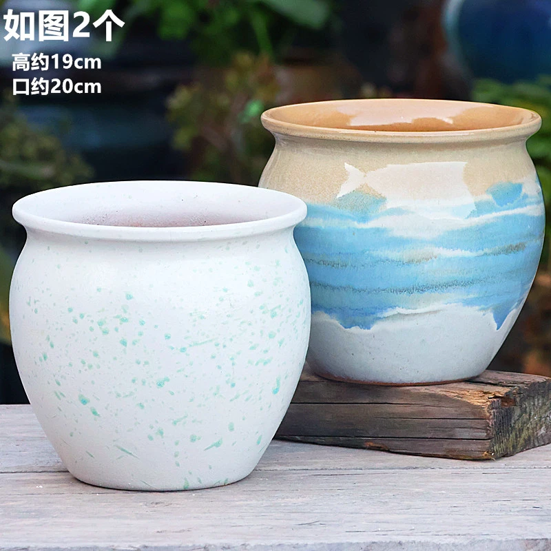 多肉花盆透气粗陶陶瓷法师高桩复古兰花月季绿植盆2131