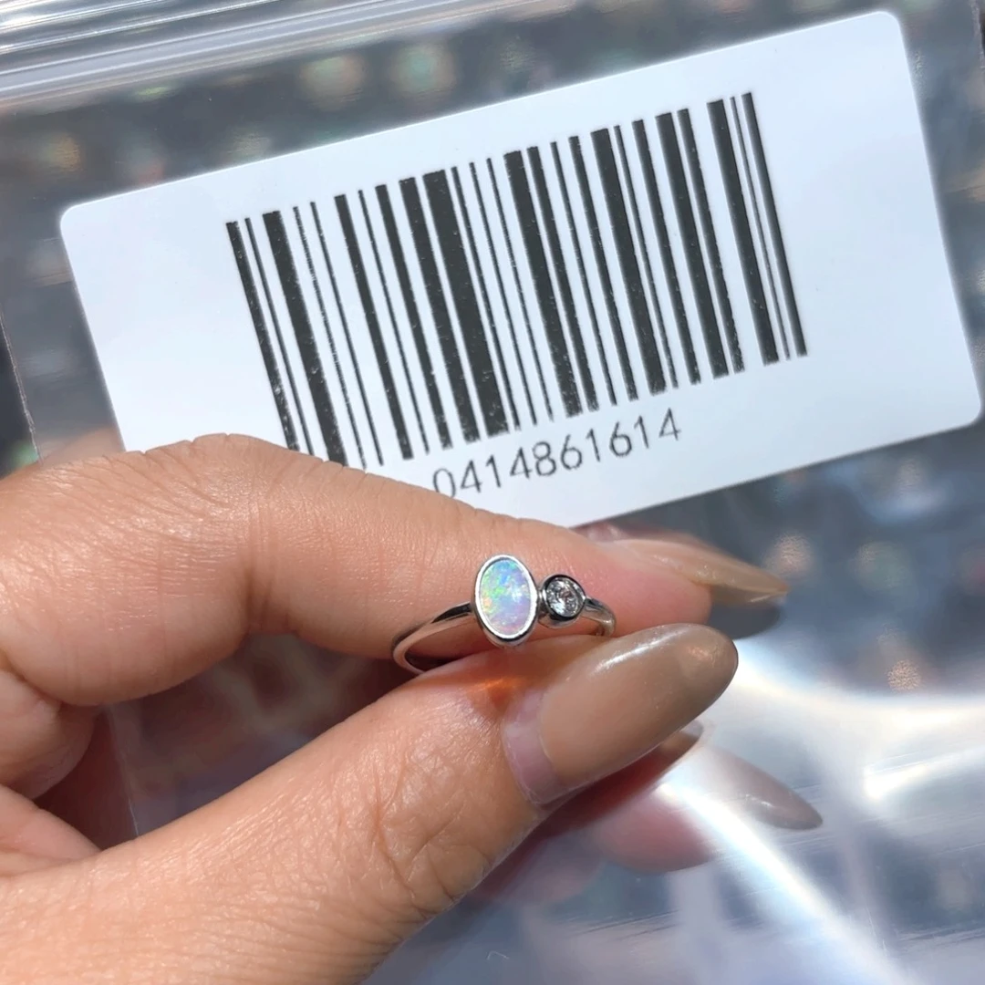 欧泊银S925镶嵌戒指嗯*