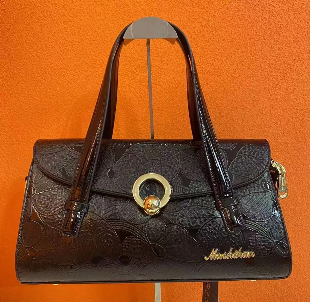 双层款菜篮法式手提包手拎包轻奢国风休闲单肩印花手拿包