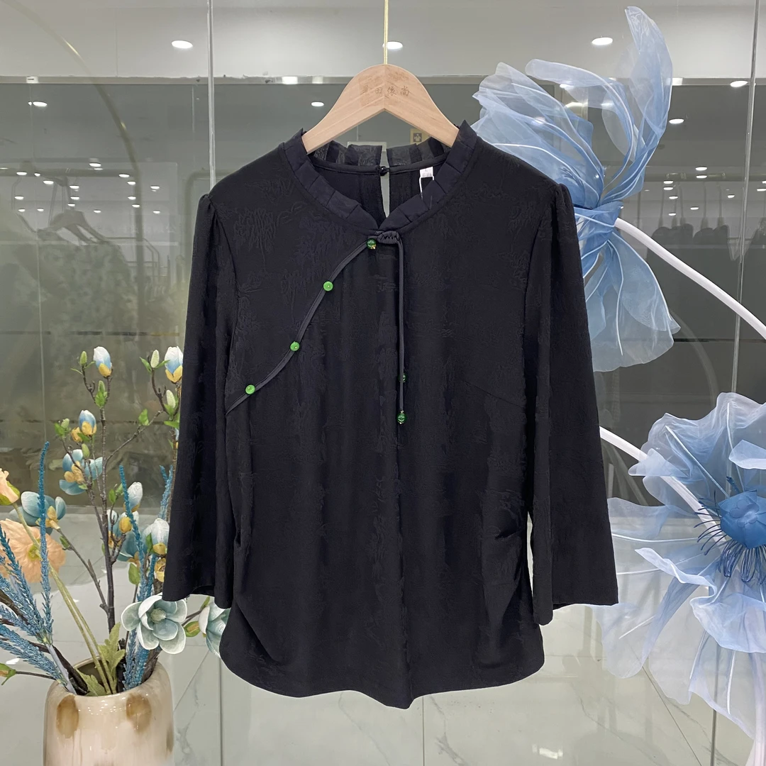 【HX464】春季新款时尚百搭气质显瘦国风小衫