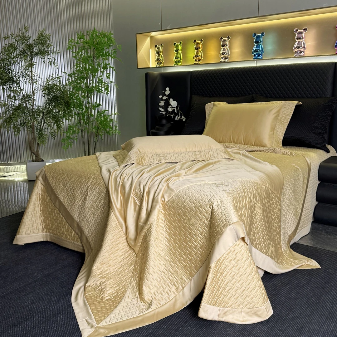 别墅进口重磅天丝 丝滑夏凉被蚕丝软凉席四件套