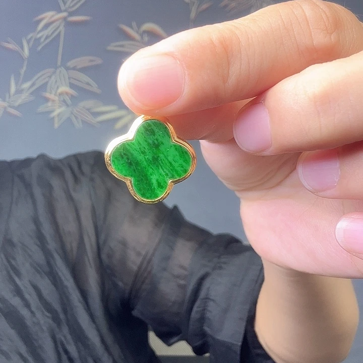 翡翠银S925镶嵌吊坠(不含链)自*人特价