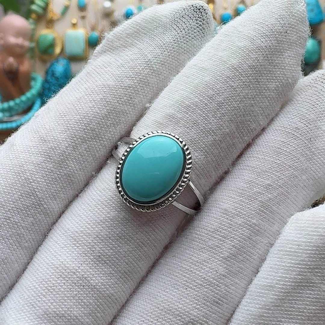 绿松石珠宝奇石银S925镶嵌