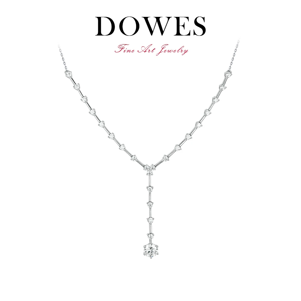 DOWES 链子925银合成锆石 白色项链