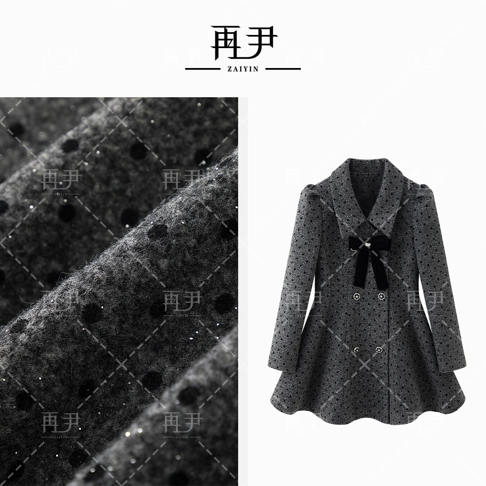 【雨落兰莺】冬季小众设计师时尚定制轻奢羽绒连衣裙G24DT081090