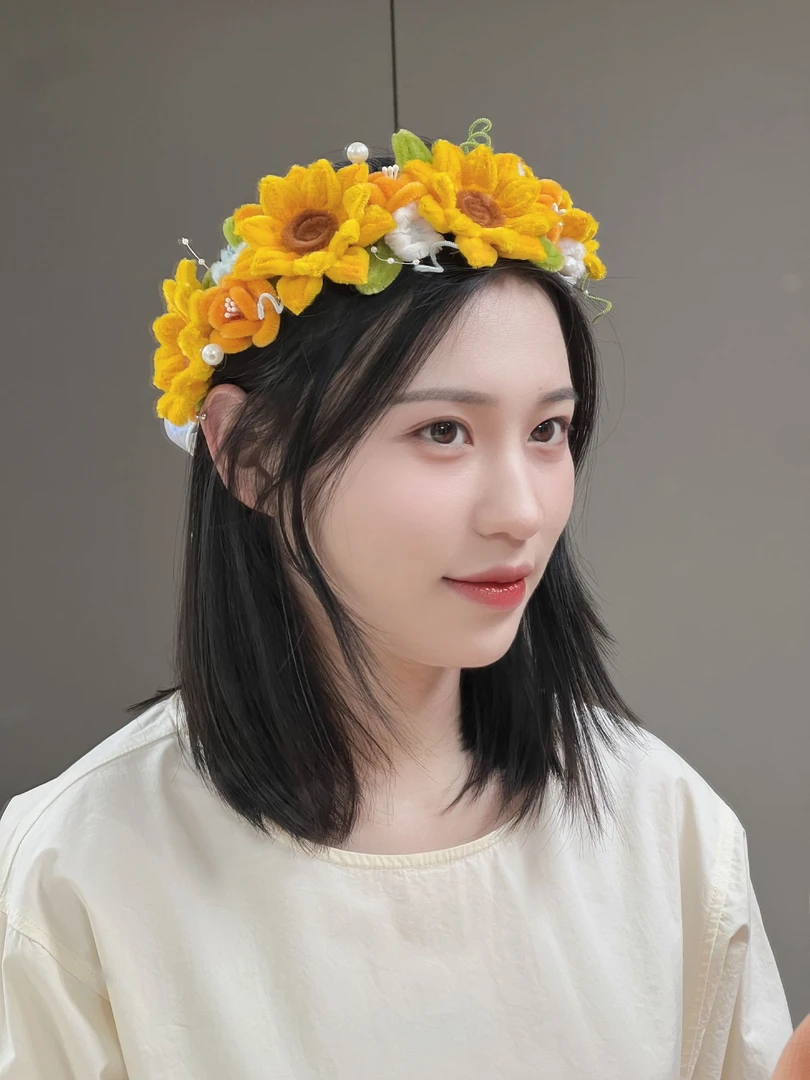 花环头饰扭扭棒花束手工发饰diy材料包节日礼物送闺蜜朋友拍照