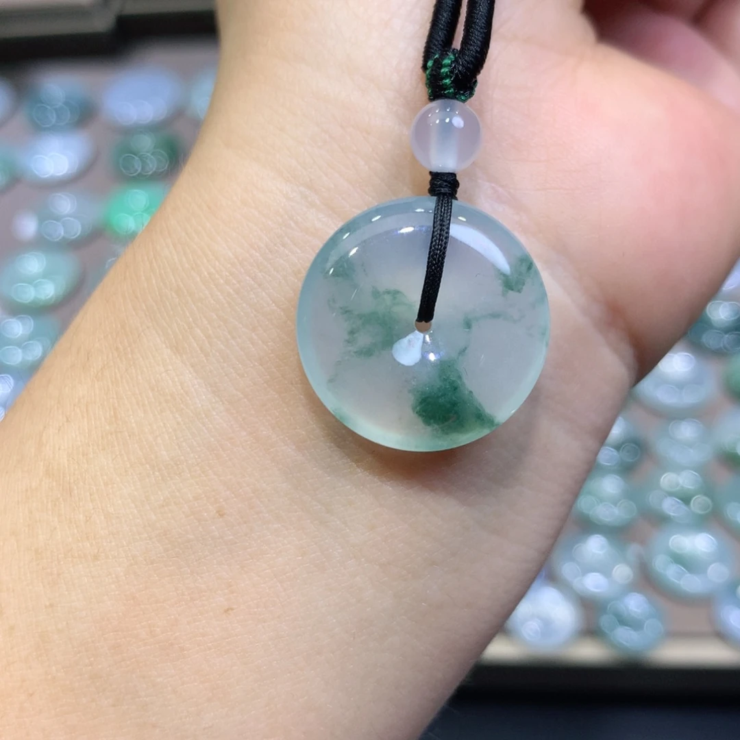 翡翠未镶嵌颈饰平安扣21.5^5.2