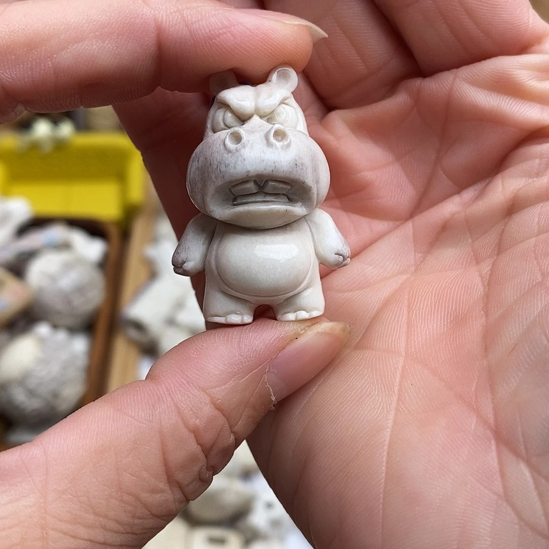 鹿骨把件5号愤怒河马不退换
